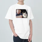 john_ggの人面犬&犬面人　(青) ヘビーウェイトTシャツ