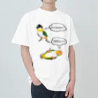 white-cockatooのシロハラインコ放置 ヘビーウェイトTシャツ