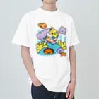 Cody the Lovebirdの（両面）オカメインコと海のお友達 & 南の島で夏休み Chubby Bird Heavyweight T-Shirt