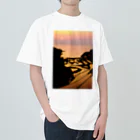 小佐々塾の夕陽と棚田 Heavyweight T-Shirt