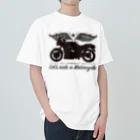 バイクは楽しいのバイクに乗ろうぜ！1（黒シルエット） Heavyweight T-Shirt