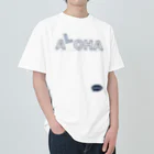 aloha_pineapple_hawaiiのALOHA dots navy blue　108 ヘビーウェイトTシャツ