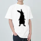 AngelRabbitsの立ち尽くすうさぎ ヘビーウェイトTシャツ