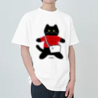 KAYOPANの白猫バッグを持ってお出かけするくろねこクロくん Heavyweight T-Shirt