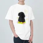 greetenの黒トイプードル　癒し犬 ヘビーウェイトTシャツ