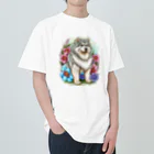 znbmsrrの花アラスカの子犬。 愛犬家のためのキュートなデザイン。 Heavyweight T-Shirt