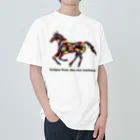 meiroのカラフルなホース_文字入り Heavyweight T-Shirt