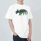 segasworksのTriceratops prorsus(トリケラトプス ・プロルスス)着彩画 ヘビーウェイトTシャツ