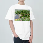 クマ室没注意の池と蓮の花 ヘビーウェイトTシャツ