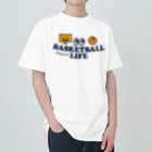 sports_tower スポーツタワーのバスケットボール・目玉・BASKETBALL・デザイン・グッズ・Tシャツ・イラスト・サークル・かっこいい・かわいい・バスケ男子・バスケ女子・有力・確実・有望・部活・チームT・バスケ部・応援 ヘビーウェイトTシャツ