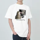 犬と両思いのTeleworking Dog Heavyweight T-Shirt