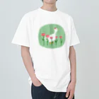 とりやまいろいろグッズのあひるとお花 Heavyweight T-Shirt