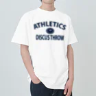 sports_tower スポーツタワーの円盤投げ・陸上競技・えんばんなげ・グッズ・Tシャツ・Discus Throw・飛距離・男子・女子・かっこいい・かわいい・アスリート・選手・有力・確実・候補・部活・有望・応援・精神力・集中力・メダル ヘビーウェイトTシャツ