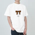 とある丸眼鏡の描き散らしのRIBBON_透明 Heavyweight T-Shirt