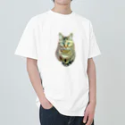 桃くるみSHOPのしっぽマフラーにゃん Heavyweight T-Shirt