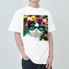 Connect Art SUZURI STOREのConnect Art 002 Cat ヘビーウェイトTシャツ