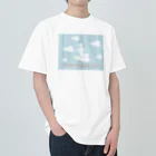 soraのHave a good day 紙飛行機に乗った猫のさぶろう Heavyweight T-Shirt