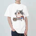 ひよこ男爵とまだむにゃんのにゃうぐすとぅす ヘビーウェイトTシャツ