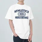 sports_tower スポーツタワーの800m走・陸上競技・陸上の格闘技・オリジナル・Tシャツ・陸上部・男子・女子・美男子・美女・かっこいい・かわいい・アスリート・選手・800メートル競走・入賞・有力・確実・候補・有望・応援・練習 Heavyweight T-Shirt