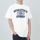 sports_tower スポーツタワーの100メートル競走・短距離走・陸上競技・トラック種目・デザイン・Tシャツ・陸上部・男子・女子・ジュニア・入賞・有力・確実・候補・有望・応援・精神力・集中力・日本人・陸上魂・100m走 ヘビーウェイトTシャツ