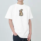 Mouse Houseのビーズ刺繍のうさぎ、 Heavyweight T-Shirt
