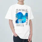 YUKA WATANABE | YUKASUKE Designの【展示DM Tシャツ】PLAY BLUE EXHIBITION ヘビーウェイトTシャツ