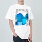 YUKA WATANABE | YUKASUKE Designの【展示DM Tシャツ③】PLAY BLUE EXHIBITION ヘビーウェイトTシャツ