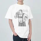 Handgestrickt Ju shopのSUPER LECKER! (モノクロバージョン） ヘビーウェイトTシャツ