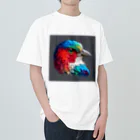 みどりの森の虹色の鳥 ヘビーウェイトTシャツ