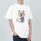 マッスルショッピングのもふもふでかわいい猫 Heavyweight T-Shirt