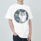 まりもの宇宙ユキヒョウ ヘビーウェイトTシャツ