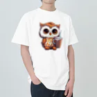 Vasetti_pressのフクロウとコーヒー ヘビーウェイトTシャツ