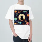 スペースキャットコレクションの星遊びキャット ヘビーウェイトTシャツ