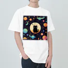 スペースキャットコレクションの星遊びキャット Heavyweight T-Shirt