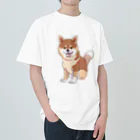 blue_7777　まねきねこショップの笑顔の柴犬 ヘビーウェイトTシャツ