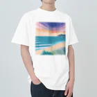 じゆうふぁくとりーの夕暮れの海 ヘビーウェイトTシャツ