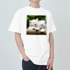 marusheの子猫の寝顔　白 ヘビーウェイトTシャツ