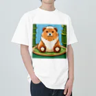 動物マニアのドット絵ショップのドット絵の可愛いクマちゃん🐻🎋 ヘビーウェイトTシャツ