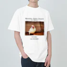 buncho_osaka dot-kitchenの 文鳥カフェスタッフTシャツ／もなか ヘビーウェイトTシャツ