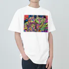 動物絵 Jamanakocic storeの2匹のネコ カラフルアイテム Heavyweight T-Shirt