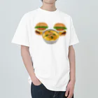 徳原旅行先のお土産屋さんのかつ丼とハンバーガー２個 ヘビーウェイトTシャツ