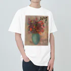 世界美術商店のトルコ石色の花瓶の花 /  The turquoise vase ヘビーウェイトTシャツ