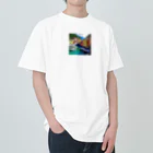 KSK SHOPの絵画のようなチンクエテッレの風景 Heavyweight T-Shirt