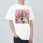 猫雑貨屋　ねこまろのアイスを食べた猫 Heavyweight T-Shirt