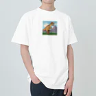 ROCKSWEBのドット絵　パキケファロサウルス Heavyweight T-Shirt