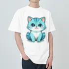 もふもふデザインストアの癒しのブルー猫グッズで、毎日を彩ろう Heavyweight T-Shirt