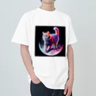 ニャーちゃんショップのムーンキャット【月で暮らす猫】 Heavyweight T-Shirt