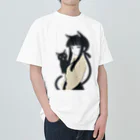 ChamarelliArtの黒猫の少女 Heavyweight T-Shirt