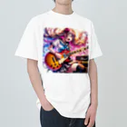 AI-Bignnerのギタリスト女子　アニメ ヘビーウェイトTシャツ