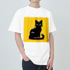 kurone🐈‍⬛の黒猫🐈‍⬛ドットアート Heavyweight T-Shirt